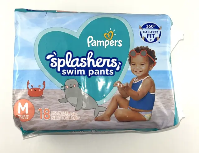 Pampers Splashers Swim Diapers - Size Medium, 18 Count