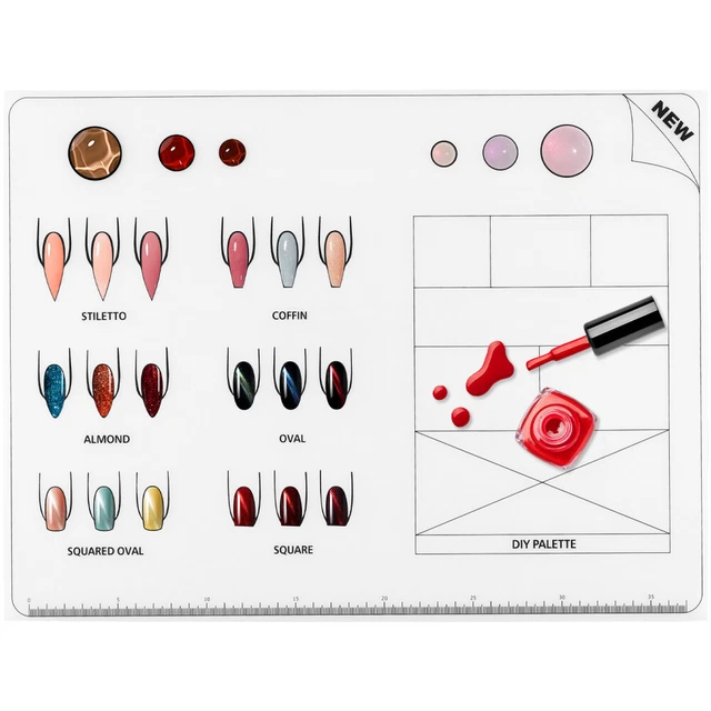 Tampone per colorazione unghie fogli pratica unghie foglio cuscinetto in silicone morbido foglio