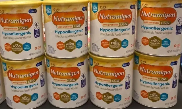 Lot Of 8 Cans Enfamil Nutramigen LGG Hypoallergenic Infant Baby Formula 12.6oz