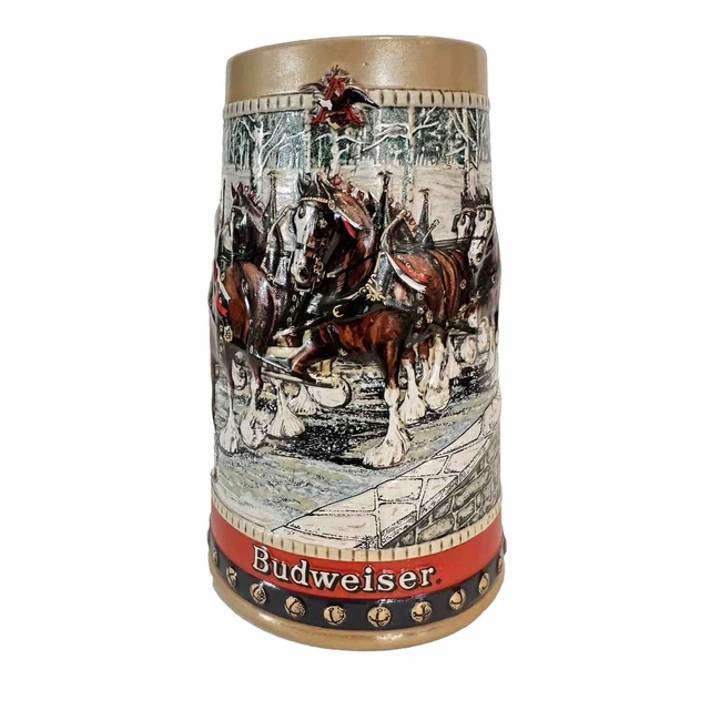 1988 ANHEUSER Busch AB Budweiser Bud Holiday Christmas Beer Stein