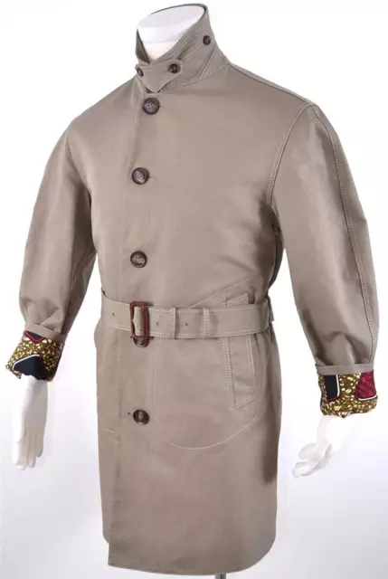 New Burberry Prorsum $2,695 Ss12 Linen Cotton Military Trench Coat Jacket 44 54 2