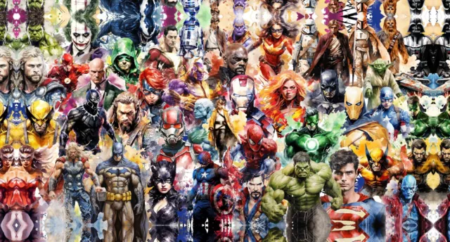 Superhero's Watercolour Art Print  Premium Poster High Quality choose sizes