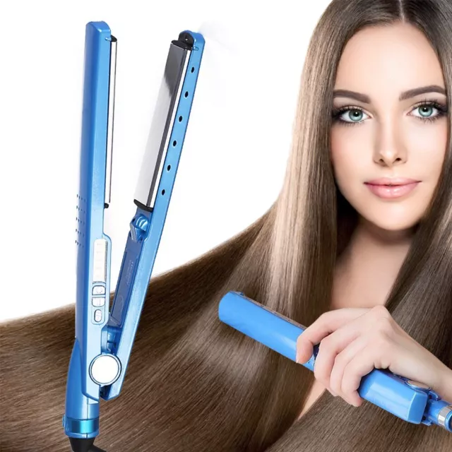 1-1/4" Hair Straightening Flat Iron Nano Titanium New + Box