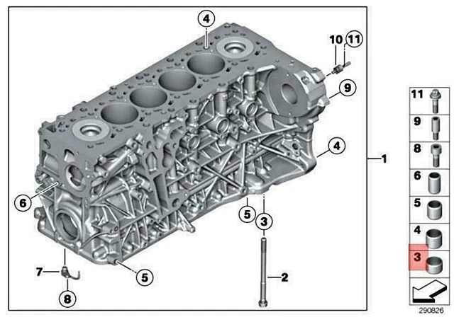 Oem Bmw E70N E71 F01N F02N F10 F10N Engine Block Dowel 11118515001 Genuine