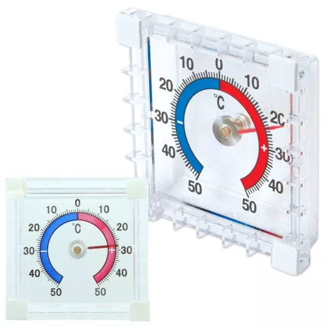 INDOOR/OUTDOOR THERMOMETER Home Wall Window Analogue Temperature Gauge +/- 50°C