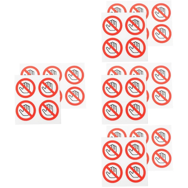 40 Pcs Do Not Touch Warning Sign Safety Labels Sticker Car Cars Stickers Machine