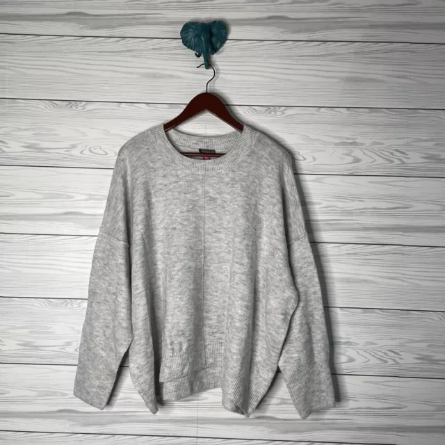 NWT Vince Camuto Plush Heather Gray Knit Oversize Pullover Sweater Top XXL