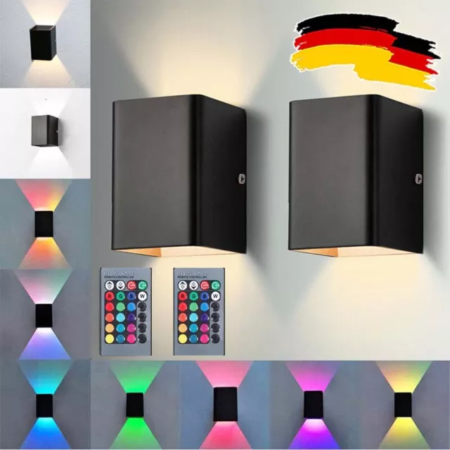 2x Cube Würfel LED Wandleuchte RGB Wandlampe Up Down für außen/innen Wasserdicht