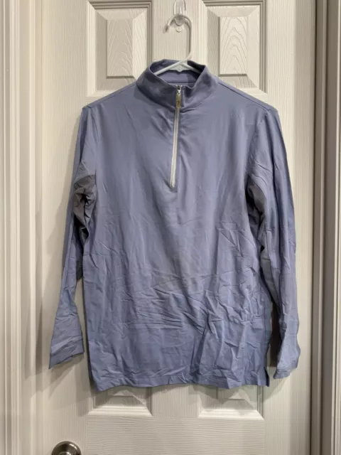 Tailored Sportsman ICEFIL Long Sleeve Ziptop Shirt - Large in Periwinkle