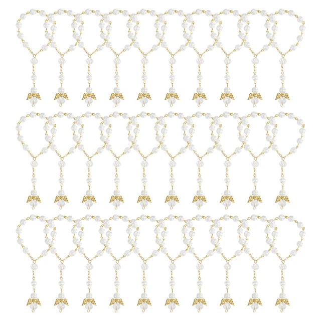 30 PCS Baptism Rosary Acrylic Rosary Beads  Rosaries Angel for the First CoD4