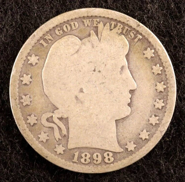 1898 Barber Quarter Dollar (#CCC1-028) - Avg Circ Condition - Nice Appearance!
