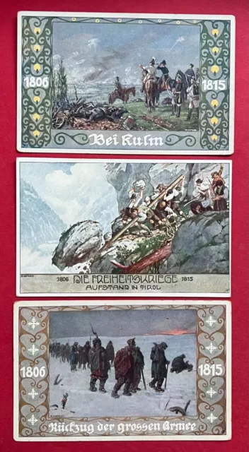 3 x AK Bund der Deutschen in Böhmen um 1925 Bei Kulm 1806 - 1815   ( 119938