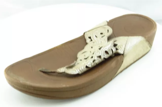 FitFlop Sz 8 M Brown Flip Flop Synthetic Women Sandals