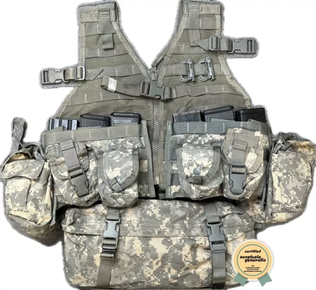 MOLLE II Tactical Load Carrying Vest/Chest Rig Bundle! 18 Total Pieces! ACU