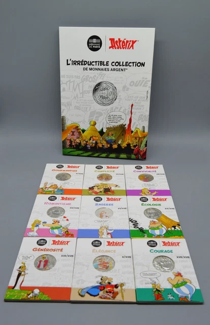 FRANCE 2022 : ASTERIX. Collection complète 18 x 10 euros argent + livre ...