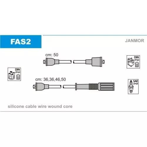 JANMOR Kit de câbles d'allumage pour FIAT FAS2