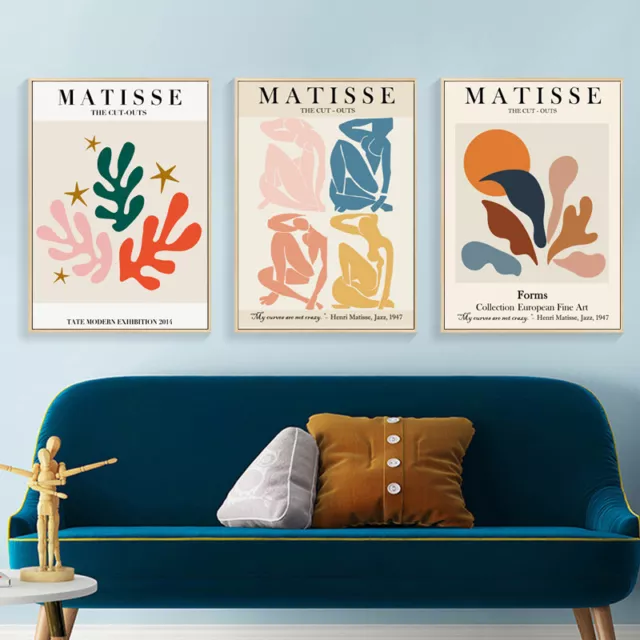 Home Hanging Decor Print Paper Canvas Wall Art Matisse Wall Art 3 sets Poster