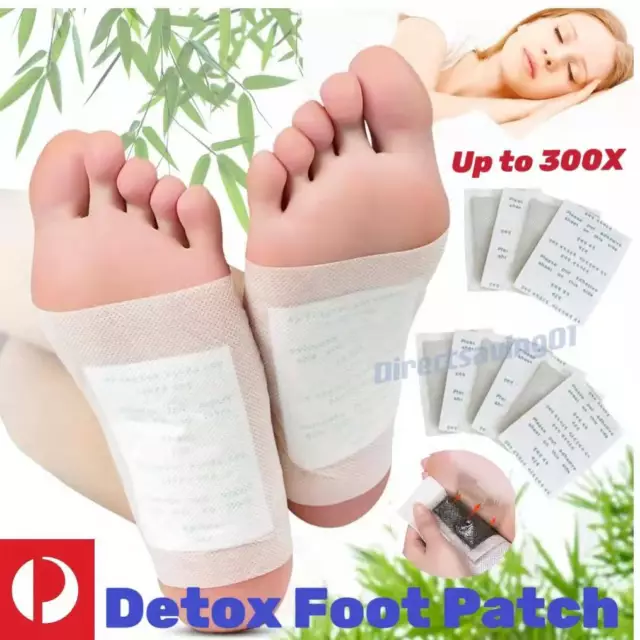 Upto300 Pack Detox Foot Patches Pads Natural plant Toxin Removal Sticky Adhesive