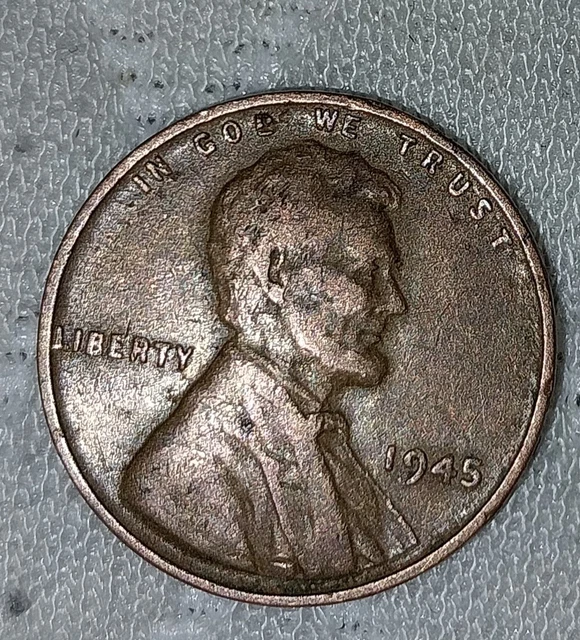 1945 No Mint Mark Wheat Penny Circulated EXTREMELY RARE 1c US Coin