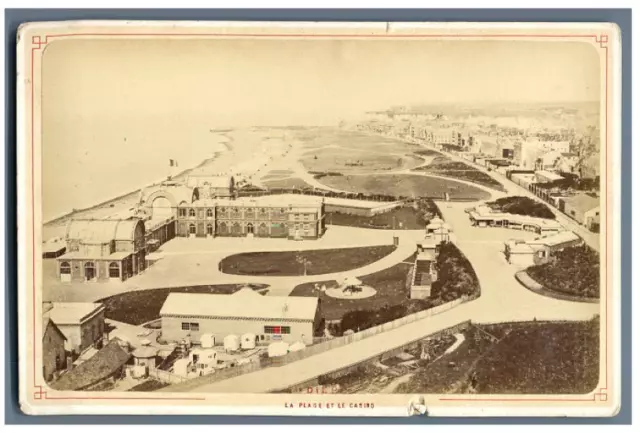 France, Dieppe, La Plage et le Casino  Vintage albumen print Tirage albuminé