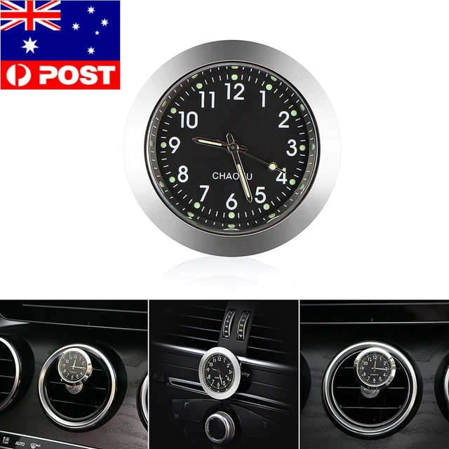 Mini Tiny Digital Quartz Analog Watch Luminous Stick-On Clock For Car Motorcycle