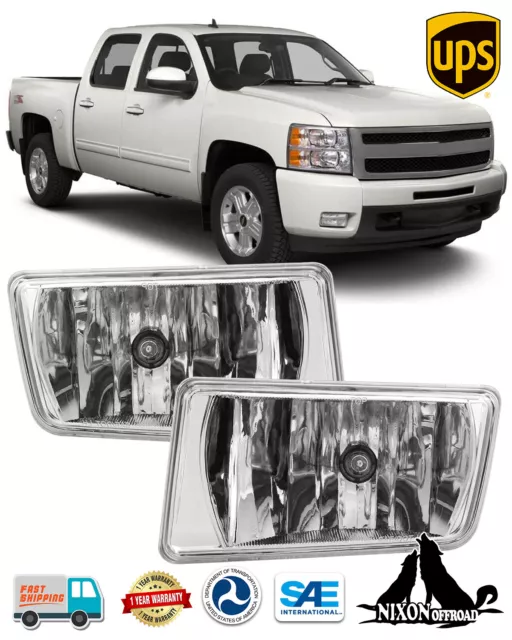 Fog Lights For 2007-2015 Chevy Silverado 1500 GMC Sierra Driving Bumper Lamps