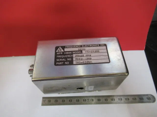 FREQUENCY ELECTRONICS QUARTZ OSCILLATOR FREQUENCY 20-22 MHz AS PICTURED G4-A-31