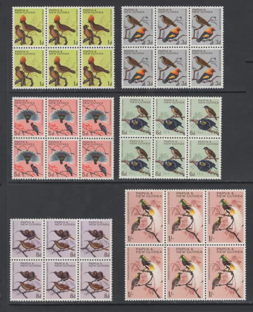 M18312 Papua New Guinea 1964-65 SG61/71 - 1964 Definitives in blocks of 6.