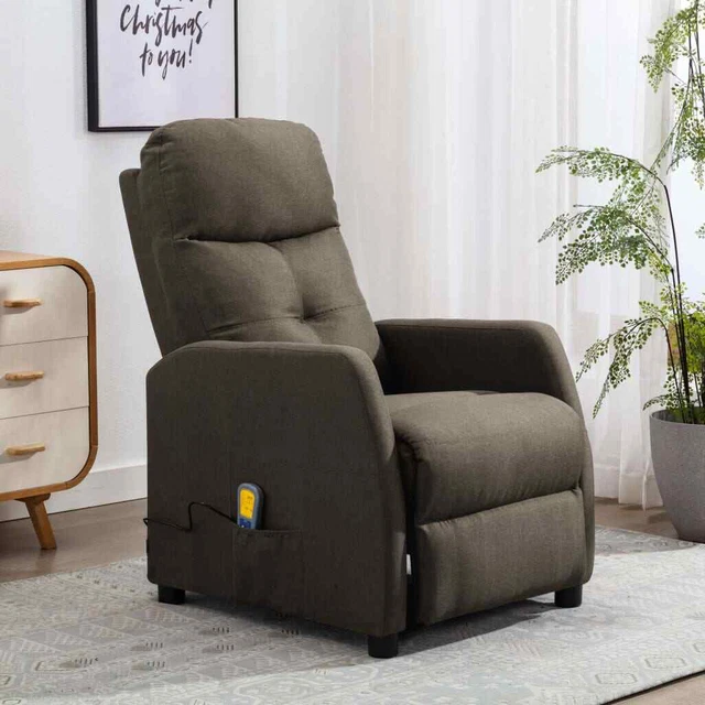 Fauteuil inclinable de massage Taupe Tissu FR