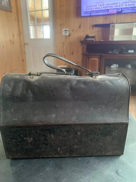 Antique Miner’s Lunch Box Patent Date Feb 11 1913-May 13 1913