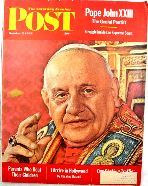 SATURDAY EVENING POST Magazine, Pope John XXII, October 6, 1962 £9.49 ...