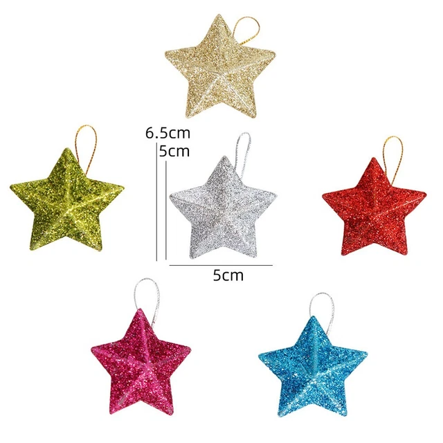 Mini pendentif étoiles paillettes arbre de Noël décoration ornements suspendu