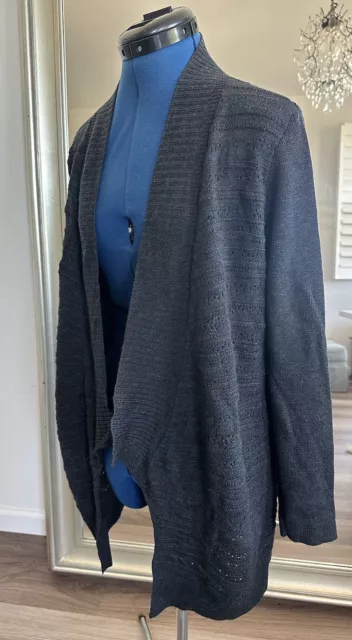 EILEEN FISHER MERINO wool sweater cardigan ribbed Size M $50.00 - PicClick
