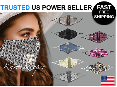 Fashion Face Mask Sequin Glitter Bling Bridal Cover Nose Mouth Washable Reusable
