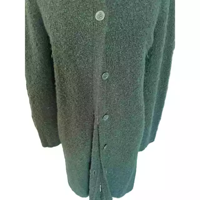 Jones New York Sport Womens Button-Up Wool Sweater Duster High Neck Size S Green 3