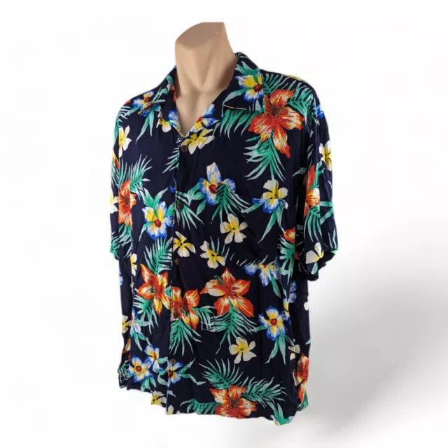 Vintage Sundrenched Hawaiian Party RAYON Loud Button Up Shirt Size Mens Large