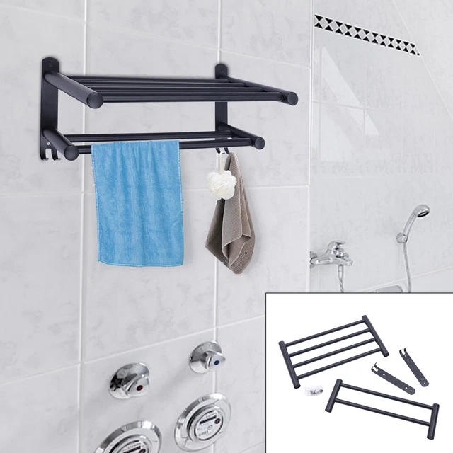 40 cm Soporte para toallas Baño Champú Estante Colgador Montado en Pared Estante Barra Riel Soporte
