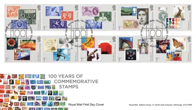 GB 2024 100 YEARS COMMEMORATIVE STAMPS First Day Cover TH postmark issue 16/4/24