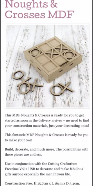Cutting Craftorium Free Time Vol 2 Mdf Naughts And Crosses