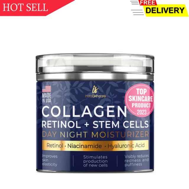 Collagen Face Moisturizer with Airless Pump - Collagen Botanical Stem Cells Cr..