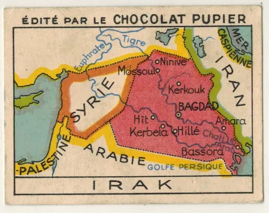 chromo-Carte-Irak.mesopotamie-Géographie-Chocolat Pupier-Db.20