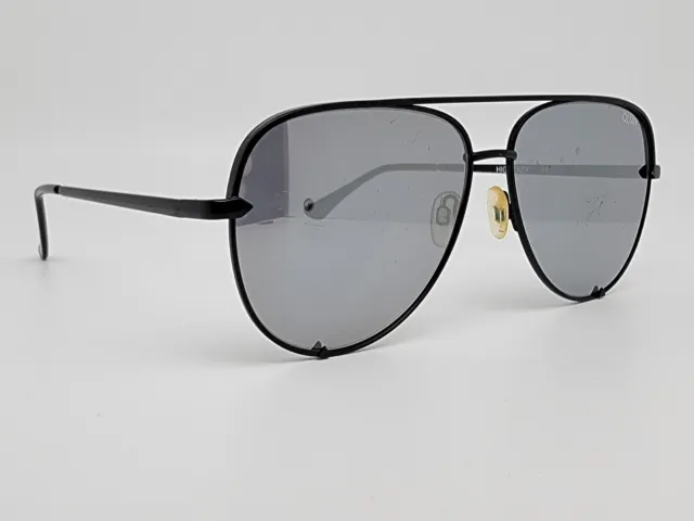 Quay Australia Desi Perkins High Key L Black Frame Silver Mirror Lens Sunglasses