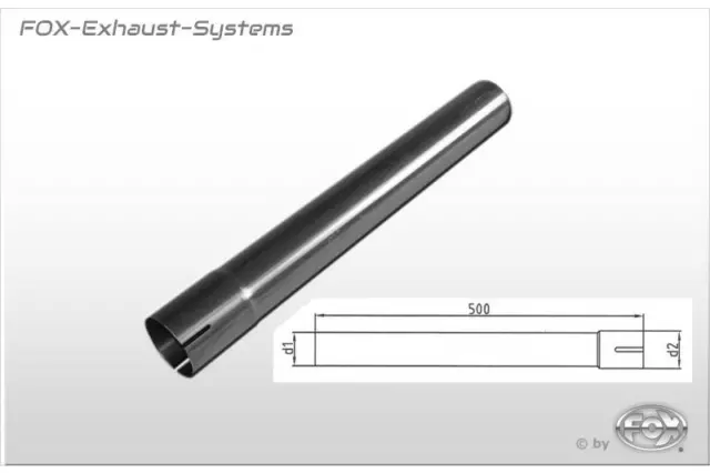 Edelstahl Auspuff Rohr Ø 45mm geweitet (Steckverbindung) Länge 500mm