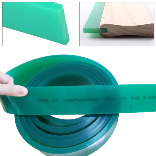 Industrial Flat Rubber Silk Screen Printing Squeegee Blade Green 70 Durometer