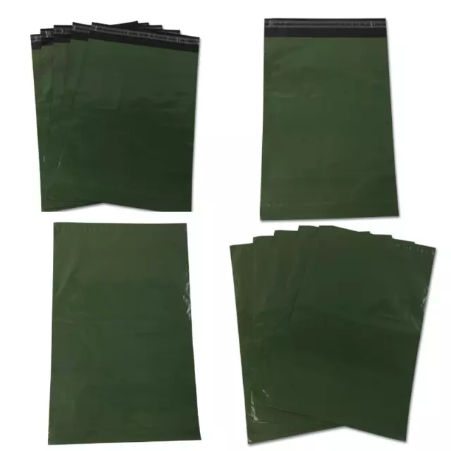 OLIVE GREEN 405x508mm (16x20") LARGE MAILING BAGS POLY SELF SEAL PARCEL POSTAL