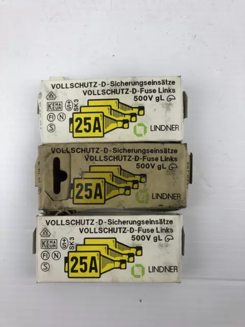 Lindner Vollschutz 597.0257 Fuses 25A 500V - Lot of 11