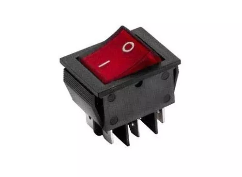 Interruttore a bilanciere 220V 16A bipolare rosso luminoso 12V switch 33x25