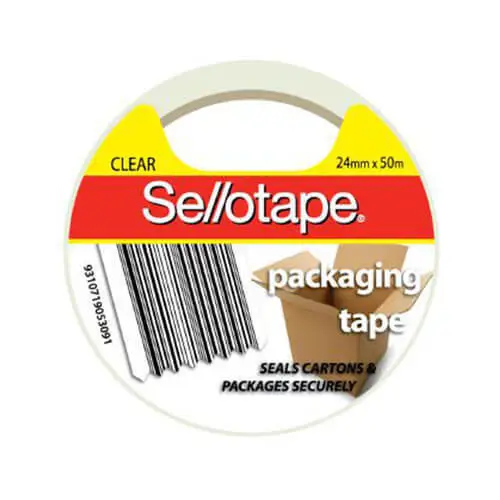 24MMX50M Sellotape Packaging Tape Clear Hot Melt Adhesive Strong Polypropylene