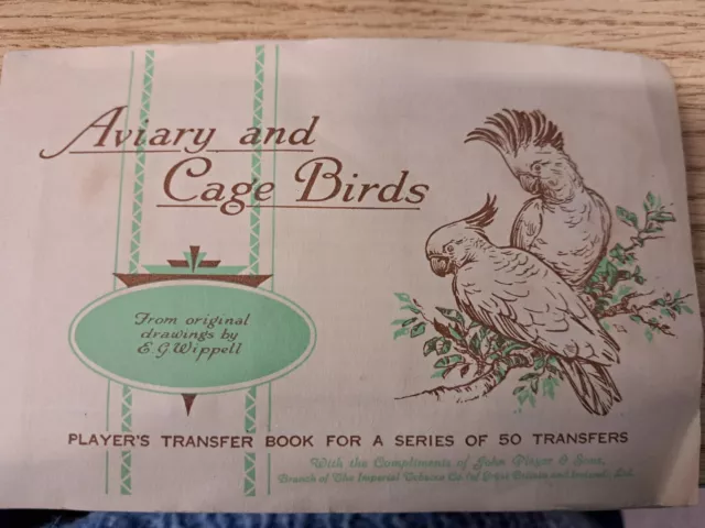 JOHN PLAYER.  AVIARY AND CAGE BIRDS.  Cigarette Cards in Album