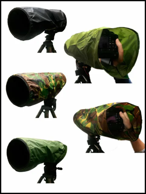 Canon 300mm f4 Waterproof Camera and lens Rain cover : Black Green Camouflage